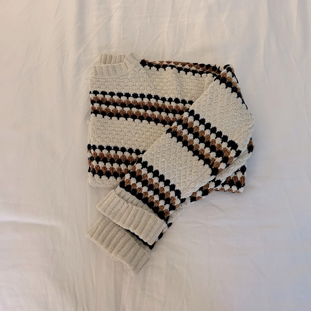 Cream Striped Sweater (XS)